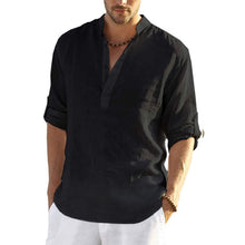 Load image into Gallery viewer, Men&#39;s Cotton Linen Shirt Long Sleeve Hippie Casual Beach T Shirts
