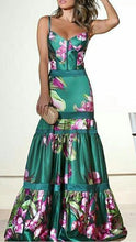 Load image into Gallery viewer, New Fashion Sexy Floral Plunge Ruffles Layered Hem Evening Dress.MC