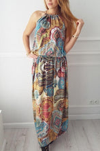 Load image into Gallery viewer, New Halter Printed Sleeveless Maxi Dress