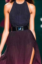 Load image into Gallery viewer, New Sexy Purple Halter Neck Sleeveless Maxi Dress.MC