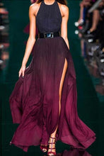 Load image into Gallery viewer, New Sexy Purple Halter Neck Sleeveless Maxi Dress.MC