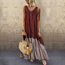 Load image into Gallery viewer, New Sexy Round-Neck Bohemian Sleeveless Print Dress