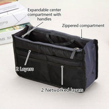 Load image into Gallery viewer, Women&#39;s Bag Practical Handbag Purse Nylon Dual Organizer Insert Cosmetic Storage
