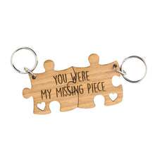 Load image into Gallery viewer, You Were My Missing Piece - Engraved Wooden Jigsaw Puzzle Keyring Set