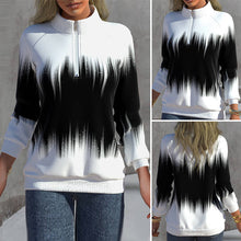 Load image into Gallery viewer, Langarm-Sweatshirt mit halbem Rollkragen und Reißverschluss