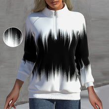 Load image into Gallery viewer, Langarm-Sweatshirt mit halbem Rollkragen und Reißverschluss