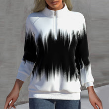 Load image into Gallery viewer, Langarm-Sweatshirt mit halbem Rollkragen und Reißverschluss