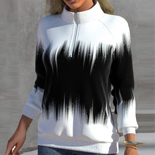 Load image into Gallery viewer, Langarm-Sweatshirt mit halbem Rollkragen und Reißverschluss