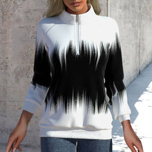 Load image into Gallery viewer, Langarm-Sweatshirt mit halbem Rollkragen und Reißverschluss