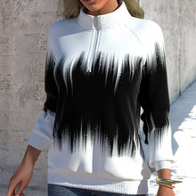 Load image into Gallery viewer, Langarm-Sweatshirt mit halbem Rollkragen und Reißverschluss