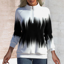 Load image into Gallery viewer, Langarm-Sweatshirt mit halbem Rollkragen und Reißverschluss