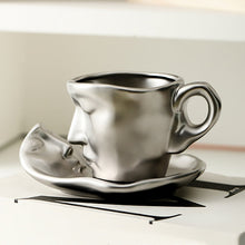 Load image into Gallery viewer, Metal touching face creative ceramic kiss Coffee cup