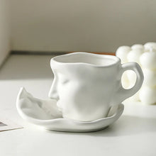 Load image into Gallery viewer, Metal touching face creative ceramic kiss Coffee cup