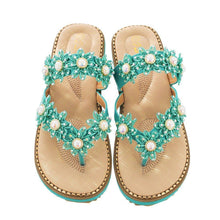 Load image into Gallery viewer, Women&#39;s Bohemian Sparkle Bling Flip Flops