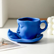 Load image into Gallery viewer, Metal touching face creative ceramic kiss Coffee cup