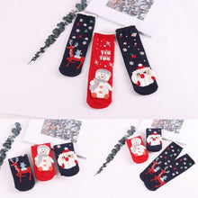 Load image into Gallery viewer, Christmas Cartoon Jacquard Cotton Women's Socks, 3 Sets