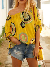 Load image into Gallery viewer, Yellow Casual Patchwork Shirts &amp; Tops