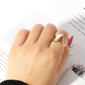 Women's adjustable letter ring