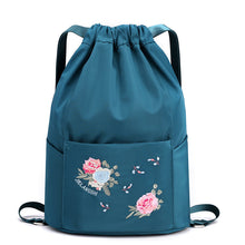 Load image into Gallery viewer, Folding Embroidered Drawstring Backpack