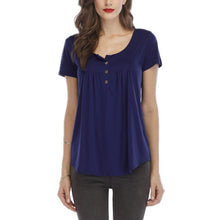 Load image into Gallery viewer, Casual Short Sleeve Button Top for Women