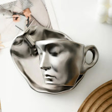 Load image into Gallery viewer, Metal touching face creative ceramic kiss Coffee cup