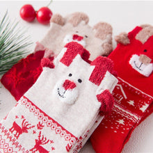 Load image into Gallery viewer, Christmas Cartoon Jacquard Cotton Women's Socks, 3 Sets