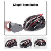 Load image into Gallery viewer, Bike Helmet with Goggles Visor and LED Back Light