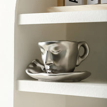 Load image into Gallery viewer, Metal touching face creative ceramic kiss Coffee cup