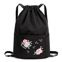 Load image into Gallery viewer, Folding Embroidered Drawstring Backpack