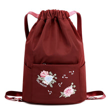 Load image into Gallery viewer, Folding Embroidered Drawstring Backpack