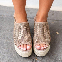 Load image into Gallery viewer, Sandalias Peep Toes de Tejido de Paja