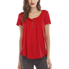 Load image into Gallery viewer, Casual Short Sleeve Button Top for Women