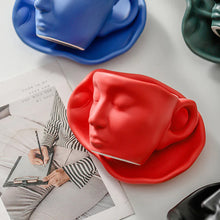Load image into Gallery viewer, Metal touching face creative ceramic kiss Coffee cup