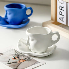 Load image into Gallery viewer, Metal touching face creative ceramic kiss Coffee cup