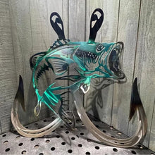 Load image into Gallery viewer, Metal Fish with Hooks Plasma Cut Sign Art🎣