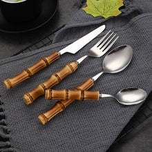 Load image into Gallery viewer, Luxury Bamboo Handle Tableware