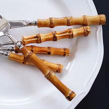 Load image into Gallery viewer, Luxury Bamboo Handle Tableware
