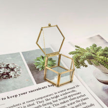 Load image into Gallery viewer, Hexagon Transparent Glass Jewelry Box