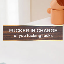 Load image into Gallery viewer, Engraved Desk Sign With Gold Stand