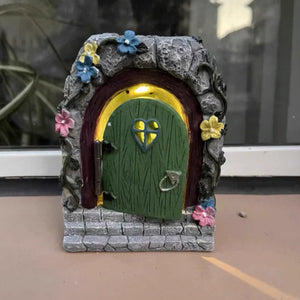 Solar Powered Fairy Door Statue with LED Light