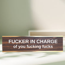 Load image into Gallery viewer, Engraved Desk Sign With Gold Stand