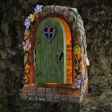 Load image into Gallery viewer, Solar Powered Fairy Door Statue with LED Light