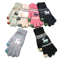 Load image into Gallery viewer, Elk Snowflake Printed Knitted Touchscreen Glove