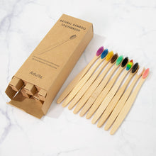 Load image into Gallery viewer, New Design Mixed Color Bamboo Toothbrush