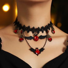 Load image into Gallery viewer, Halloween Gothic Jewelry Bat Earring and Necklace