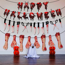 Load image into Gallery viewer, Halloween Hand Feet Paper Banner