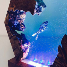 Load image into Gallery viewer, Resin Wood Light Lamp