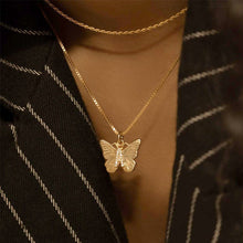 Load image into Gallery viewer, Butterfly Initial &quot;A&quot; Necklace