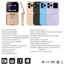 Load image into Gallery viewer, 2024 New Mini Flip Mobile Phone 2 SIM Card Small Display Foldable Cell Phone