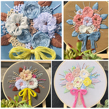 Load image into Gallery viewer, Colorful floral embroidery craft kits